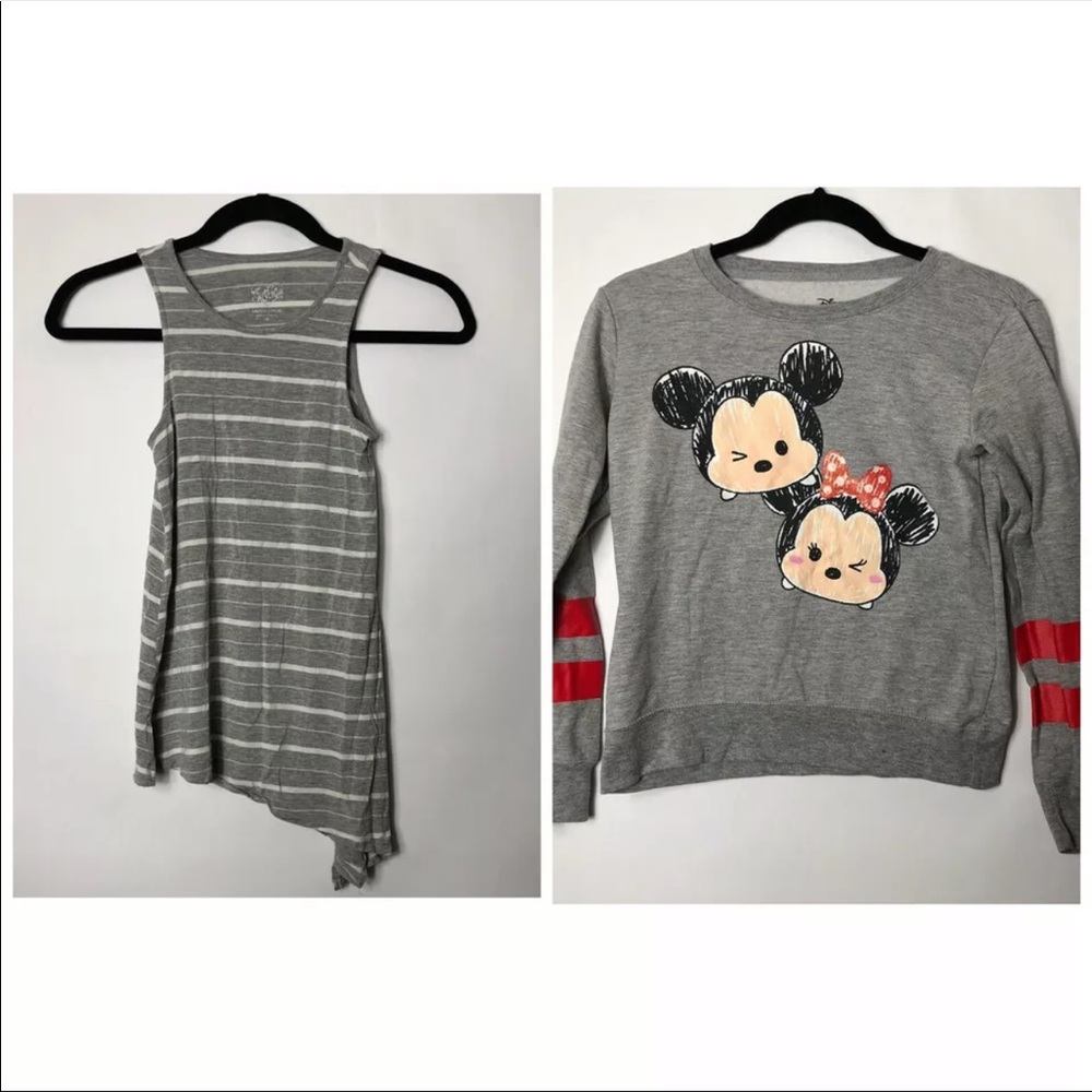 Tsum Tsum Minnie&Mickey Sweater/Justice Stripe Top